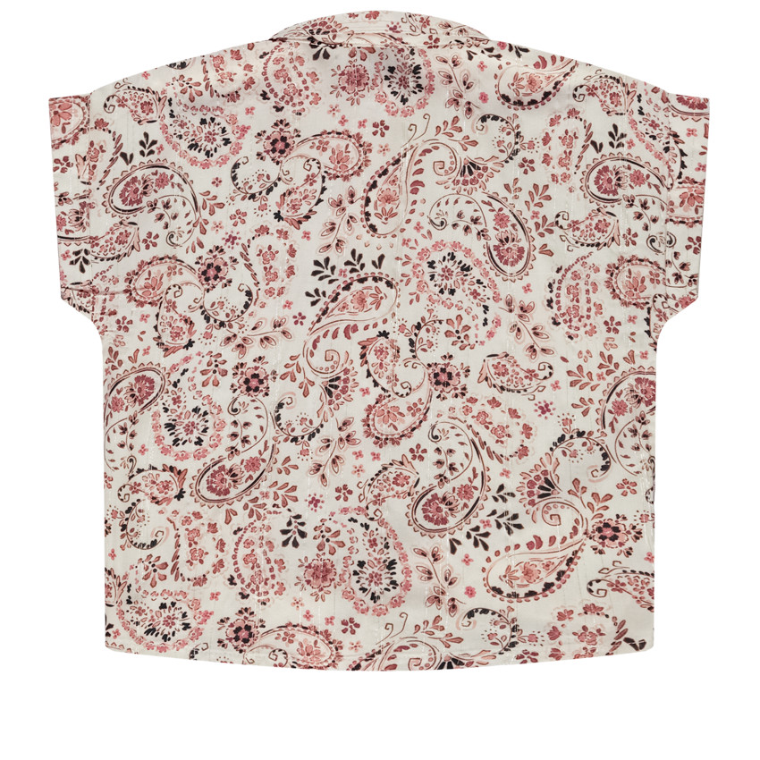 Chemise manches courtes forme boîte imprimé fantaisie pour fille 