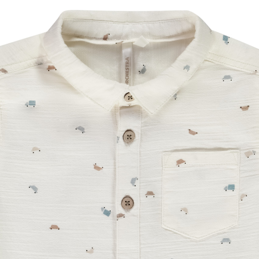 Hemd lange mouwen met voertuigenprint voor baby jongen 