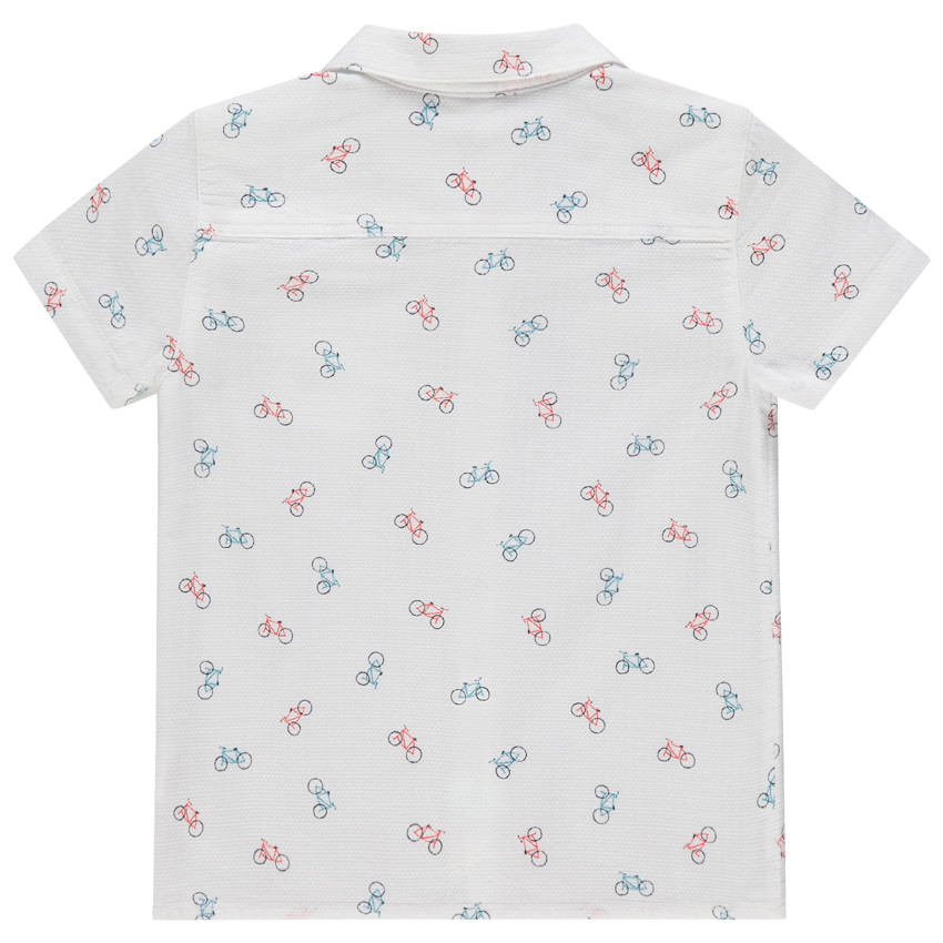 Korte mouwen chemise met fietsprint voor baby jongen 