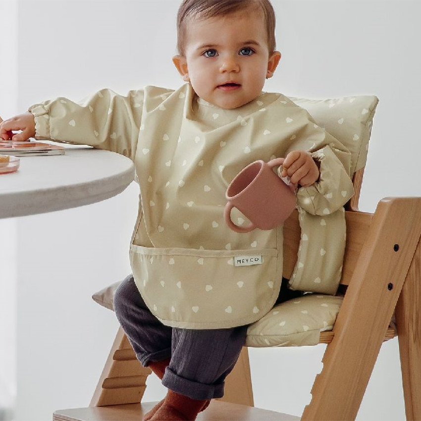 Bavoir à manches imperméable Sweetheart - Sand/Soft Sand - 1pc 