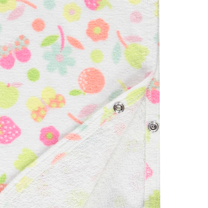 Cape de bain en éponge imprimé fruits et fleurs pour bébé fille 