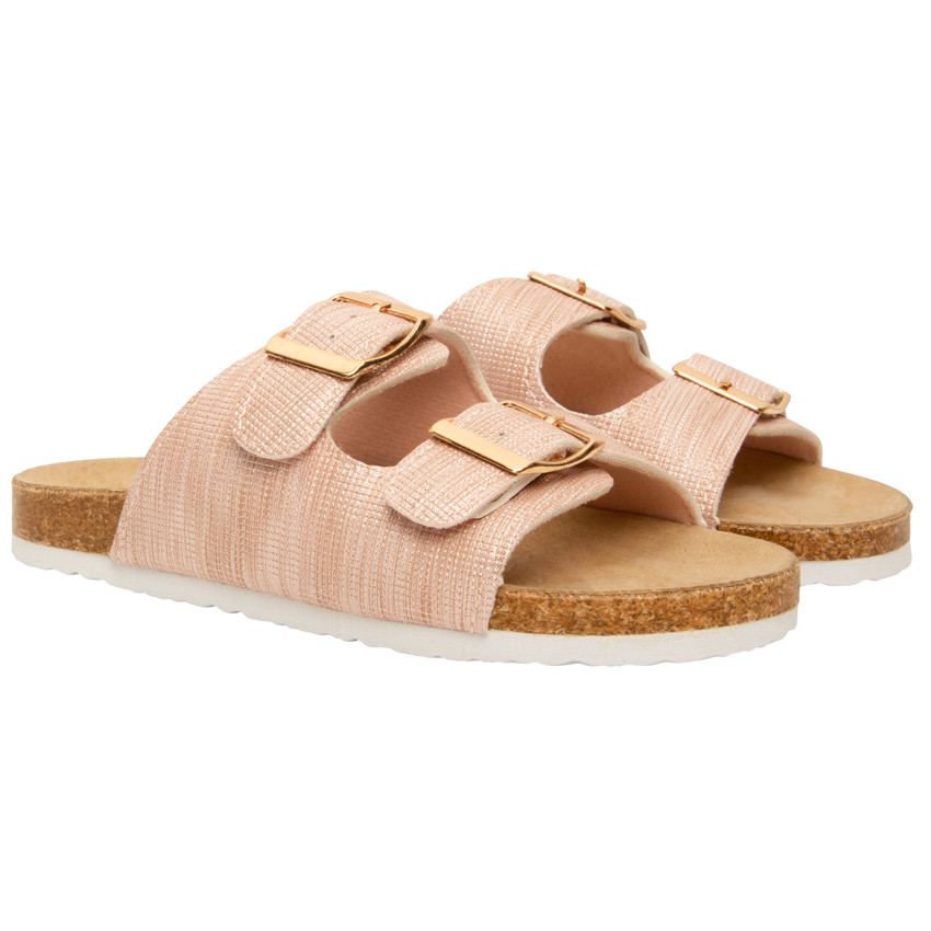 Roze sandalen met dubbele gespen voor meisjes 