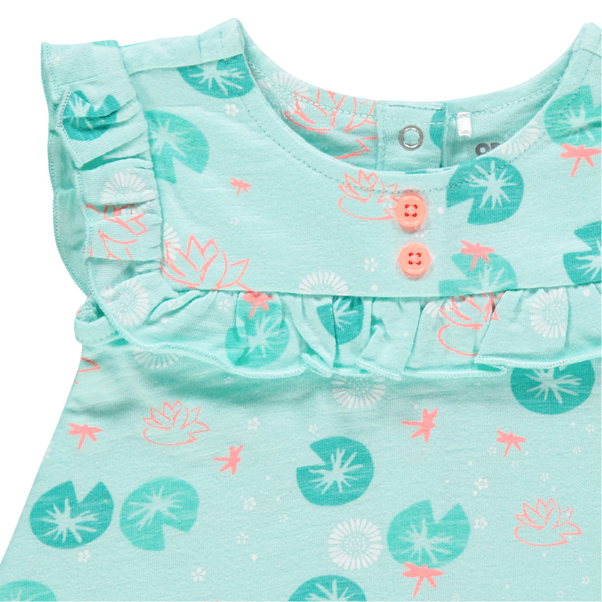 Ensemble avec tunique imprimée nénuphars et bloomer 