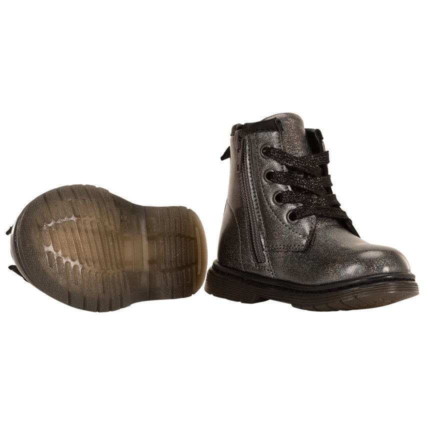 Booties met iriserende veters en rits voor meisjes 