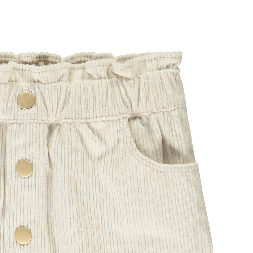 Korte fluwelen paperbag rok met knopen voor meisjes 