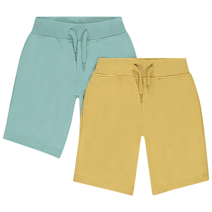 Lot de 2 bermudas unis garçon 
