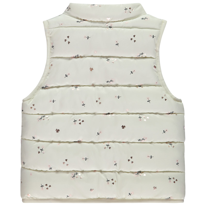 Doudoune sans manches imprimée et doublée velours pour bébé fille 