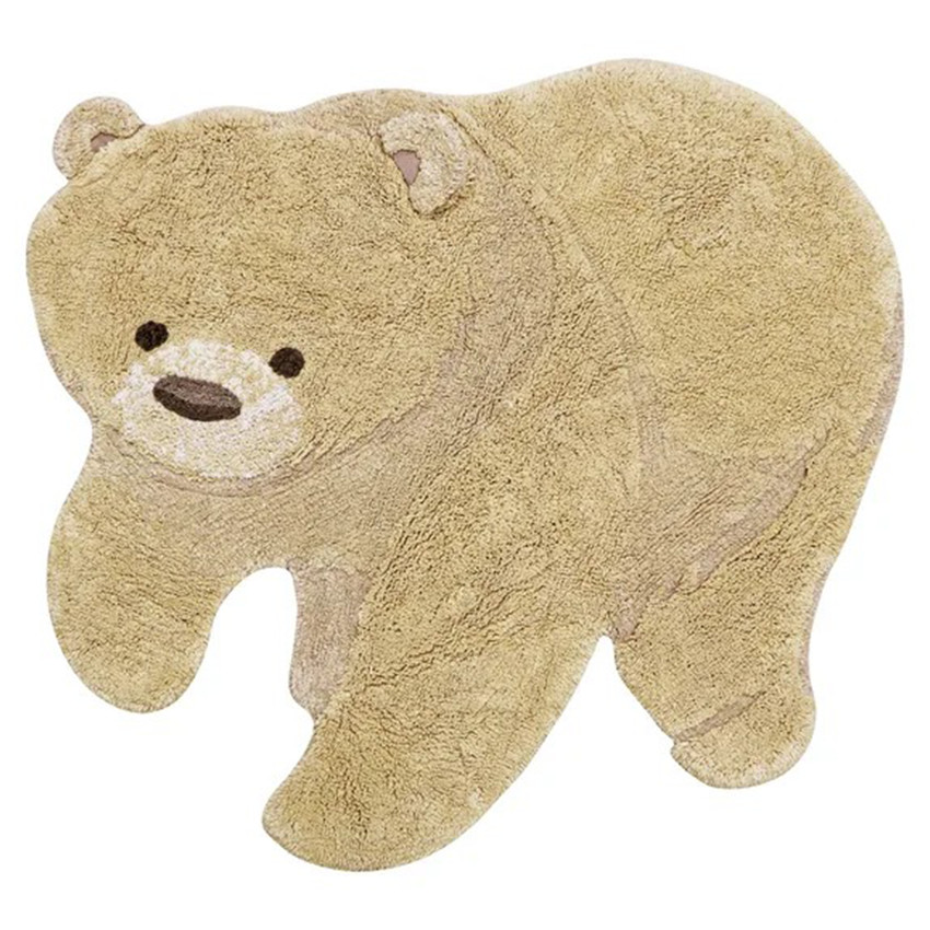 Tapis coton lavable 120x122cm Animal Ours 