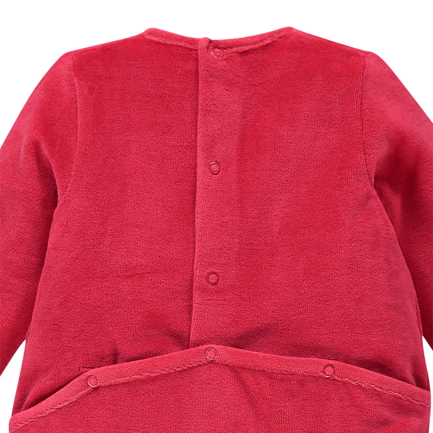 Dors-bien en velours uni avec chat printé 