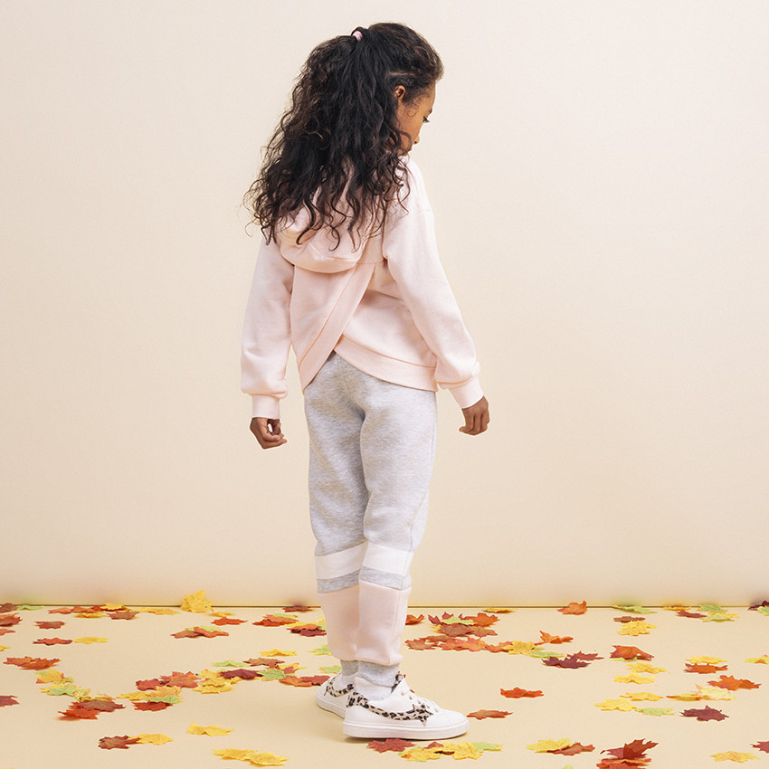 Pantalon de jogging en molleton à bandes et inscription pour enfant fille 