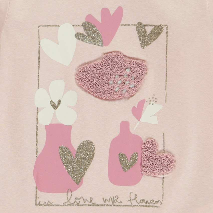 T-shirt manches longues fantaisie avec détails bouclettes pour fille 