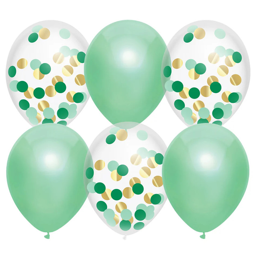 Set de 6 ballons de Fête Lovely Mint & Confetti 