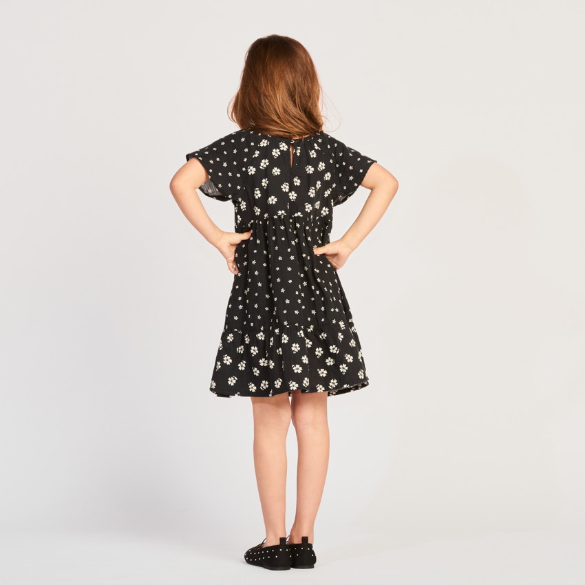 Jurk met korte mouwen, met bloemenprint, voor meisjes 