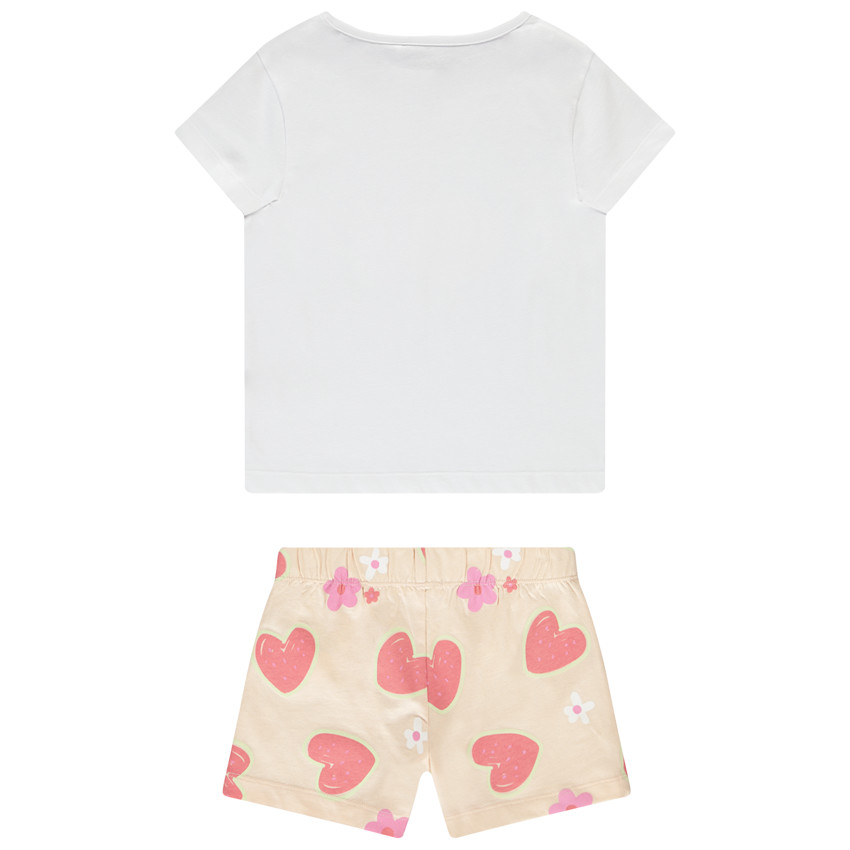 Ensemble 2 pièces avec short imprimé cœurs pour fille 