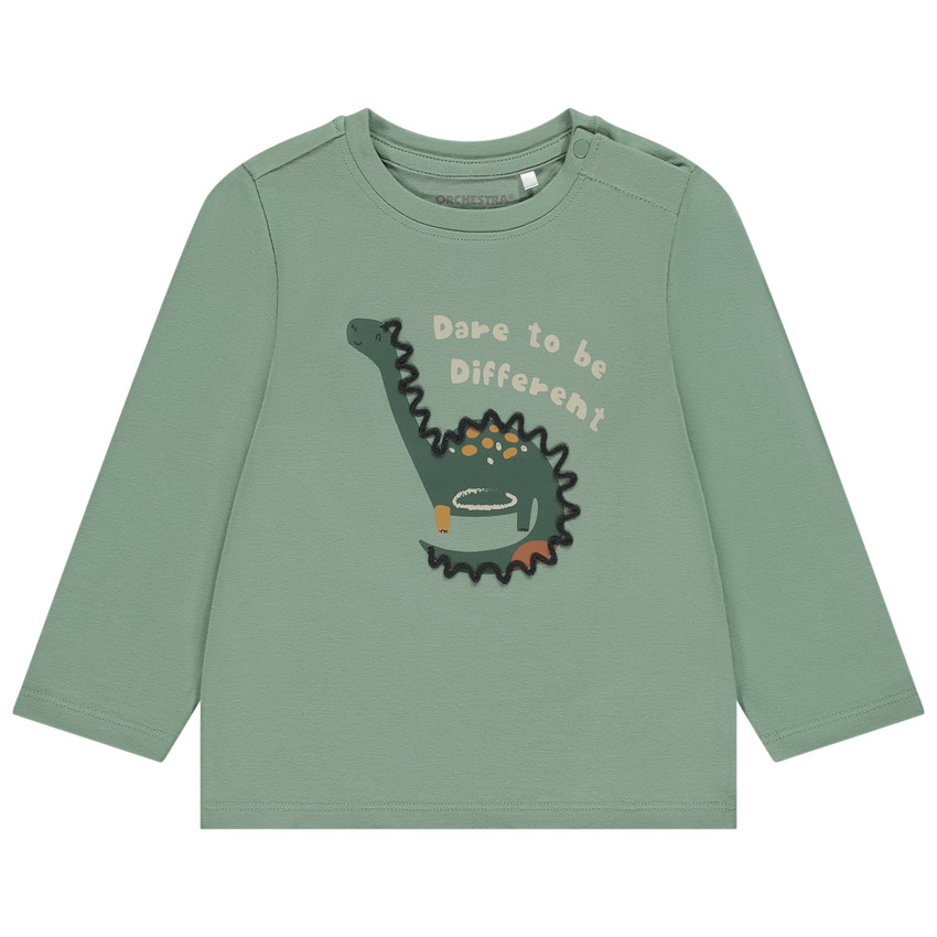 T-shirt manches longues print dino en cording pour bébé garçon 