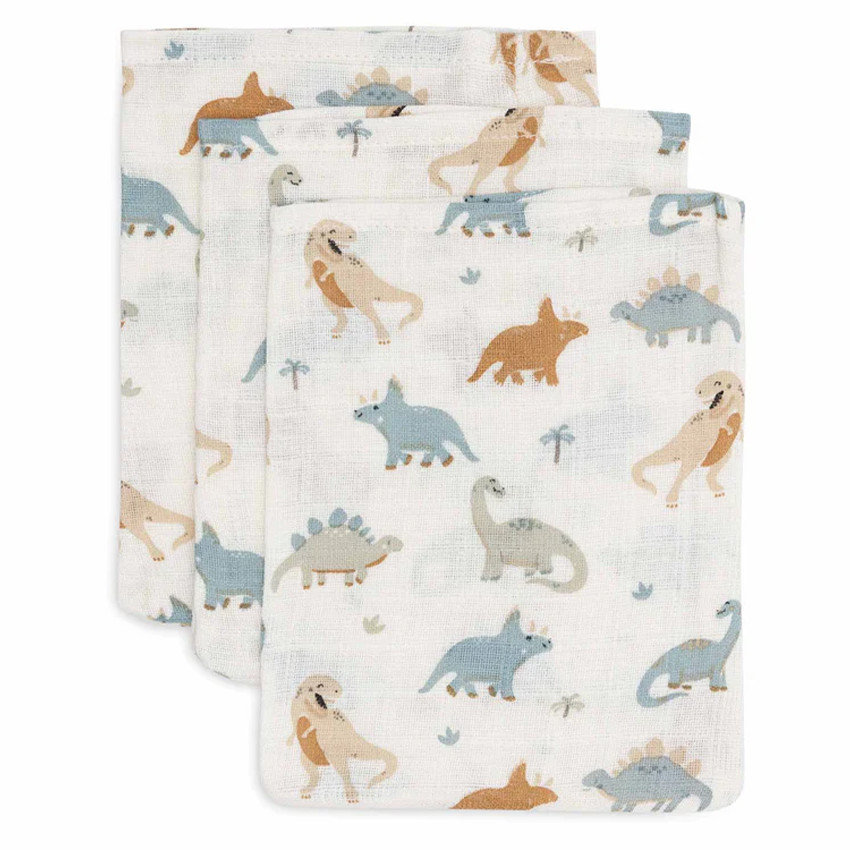 Gant de toilette gaze de coton Roarsome 3pcs 