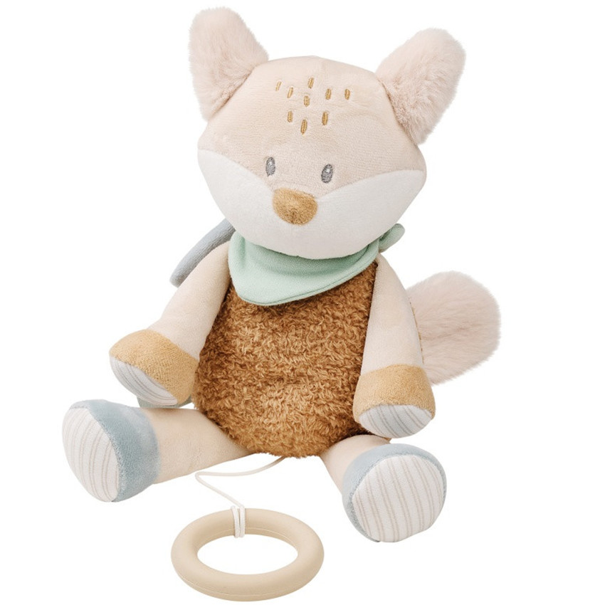 Muzikale knuffel - Vos Flo - Munt groen - 24 cm 