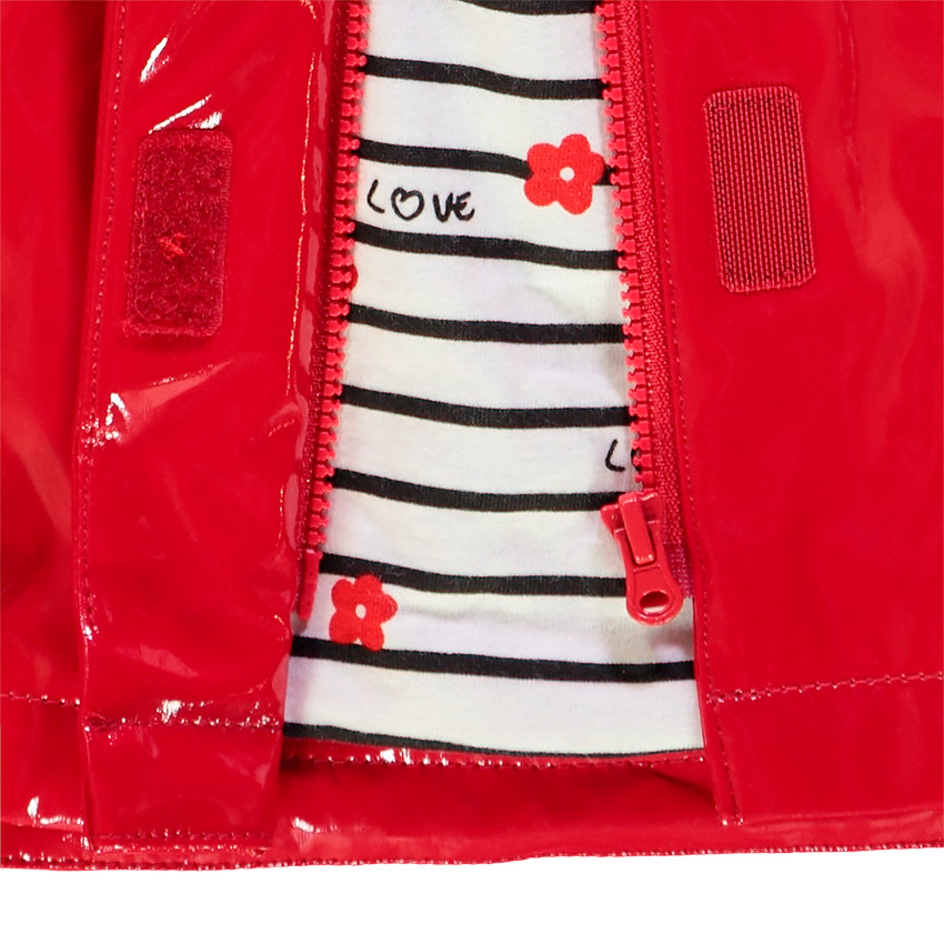 Parka vernie rouge pour bébé fille 
