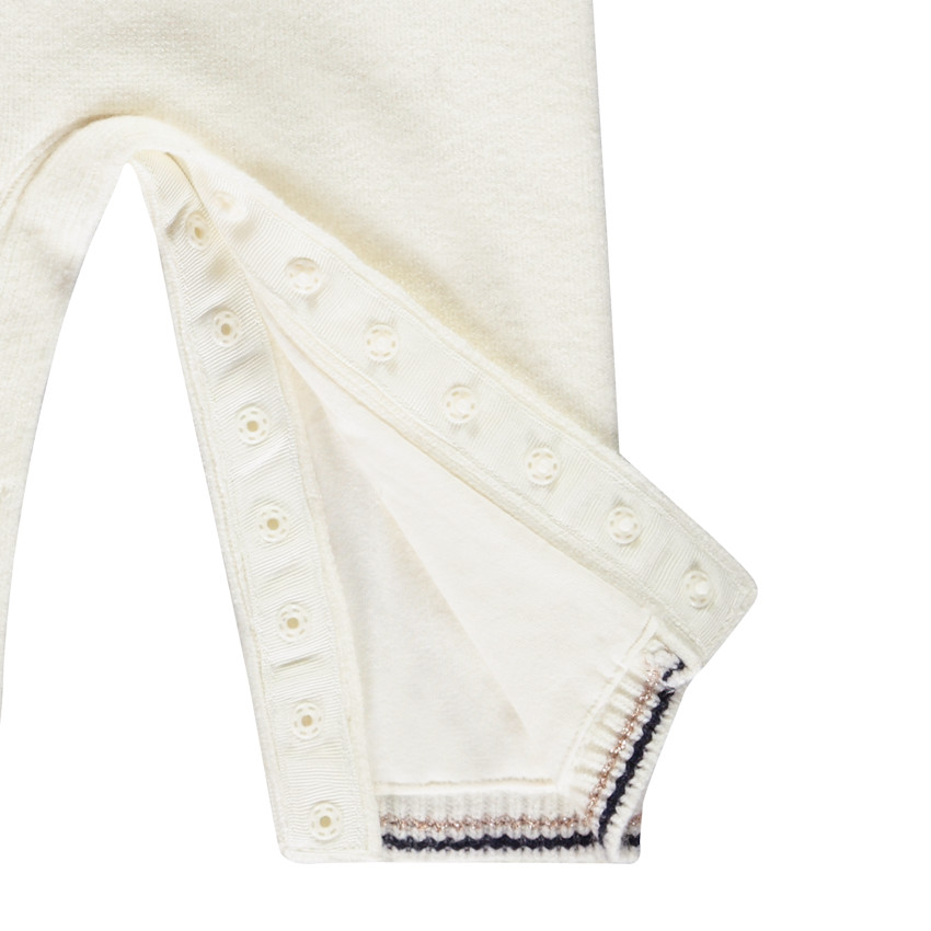 Lange jumpsuit in gebreid jacquard voor meisjes 