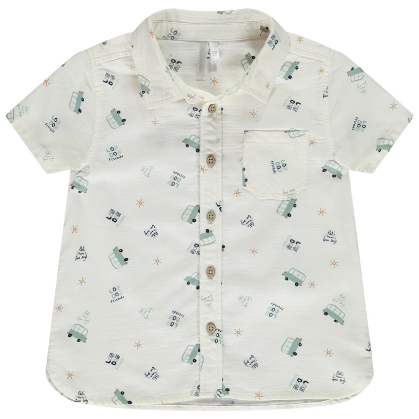 Hemd met korte mouwen bedrukt met london voor baby jongen 