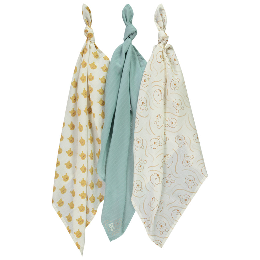 Lot de 3 langes fantaisie Winnie Disney pour bébé garçon  