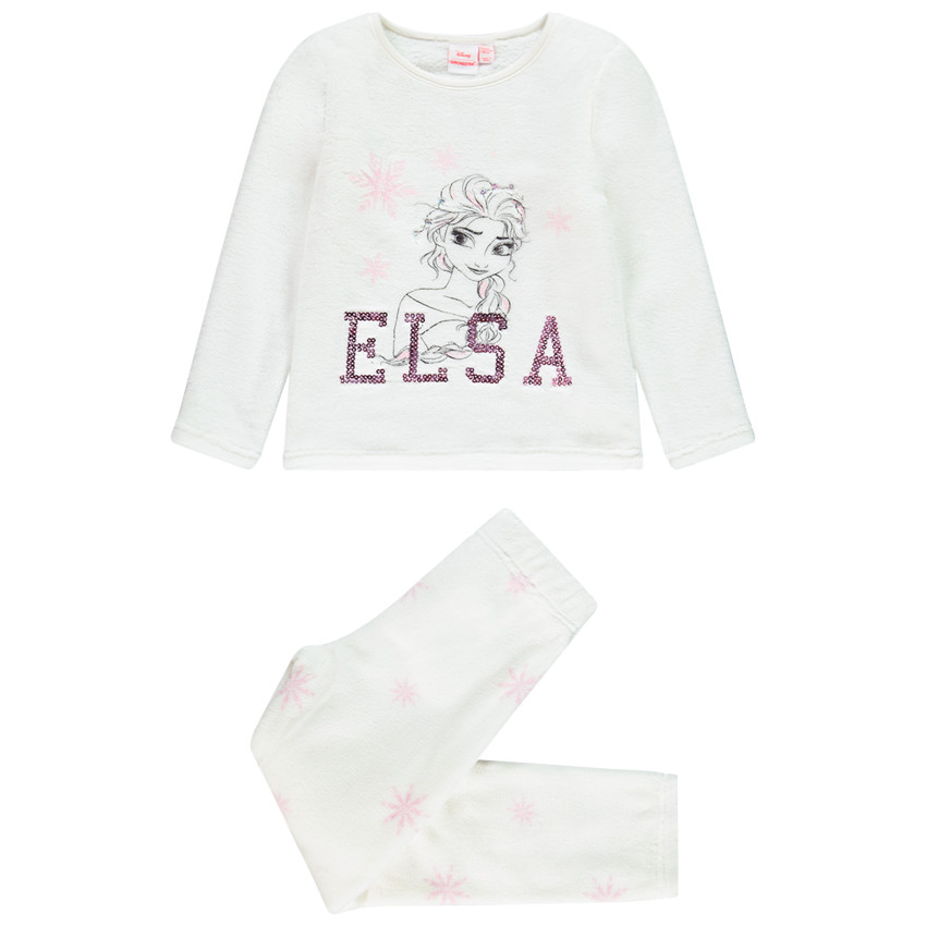 Pyjama en velours print Elsa Reine des neiges Disney pour enfant fille