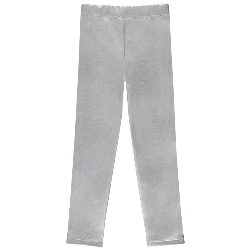 Legging argenté en similicuir pour fille 