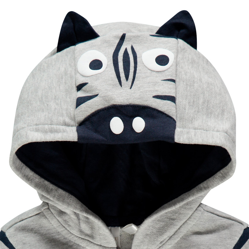 Gilet à capuche en molleton motif animal  