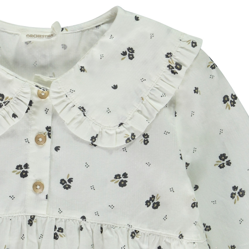 Tunique manches longues imprimé fleurs pour fille 