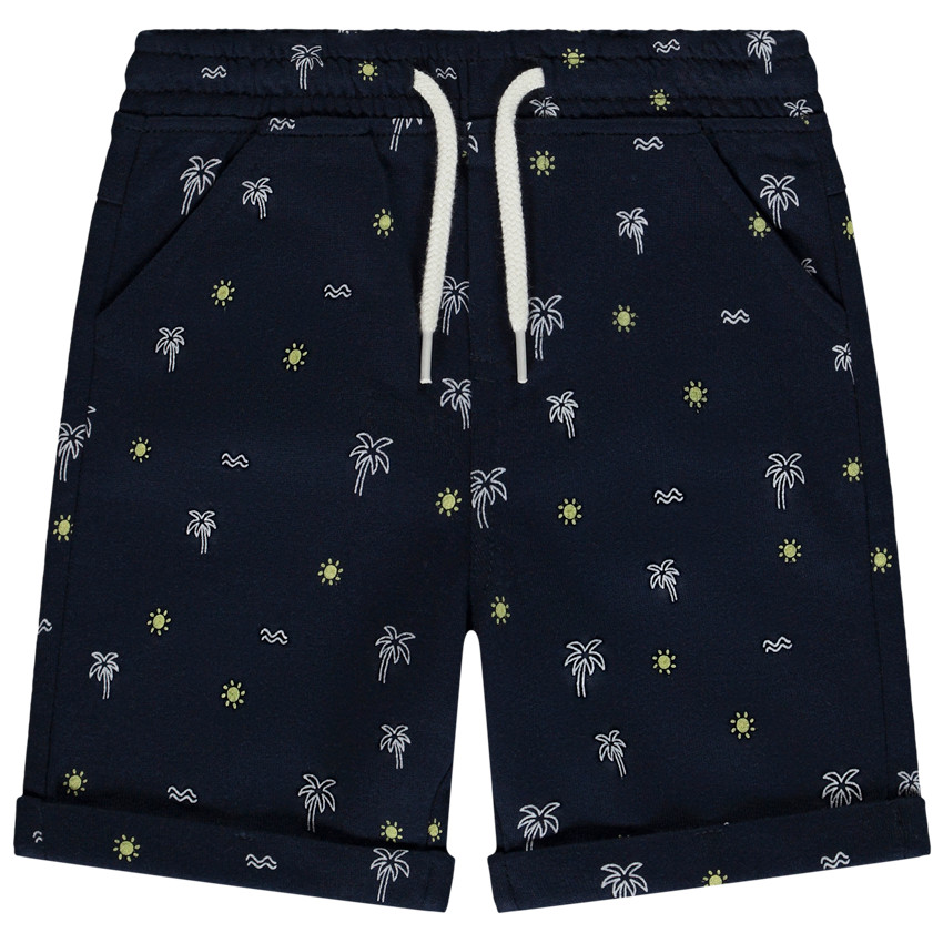 Bermuda fleece met palmenprint voor baby jongen 