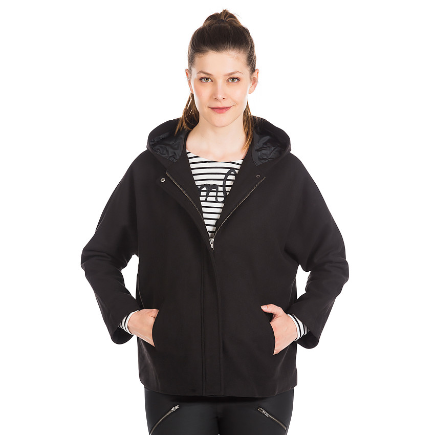 Cape de grossesse à capuche en drap de laine 