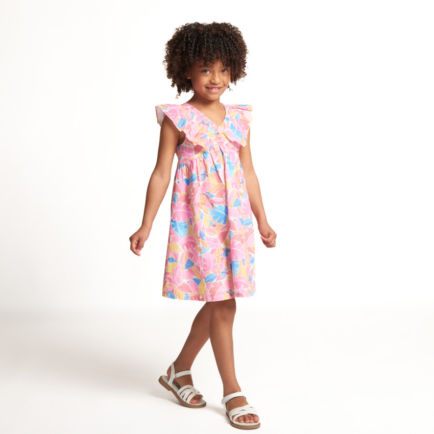 Zomerjurk met schouderbandjes en bloemenprint voor meisjes 