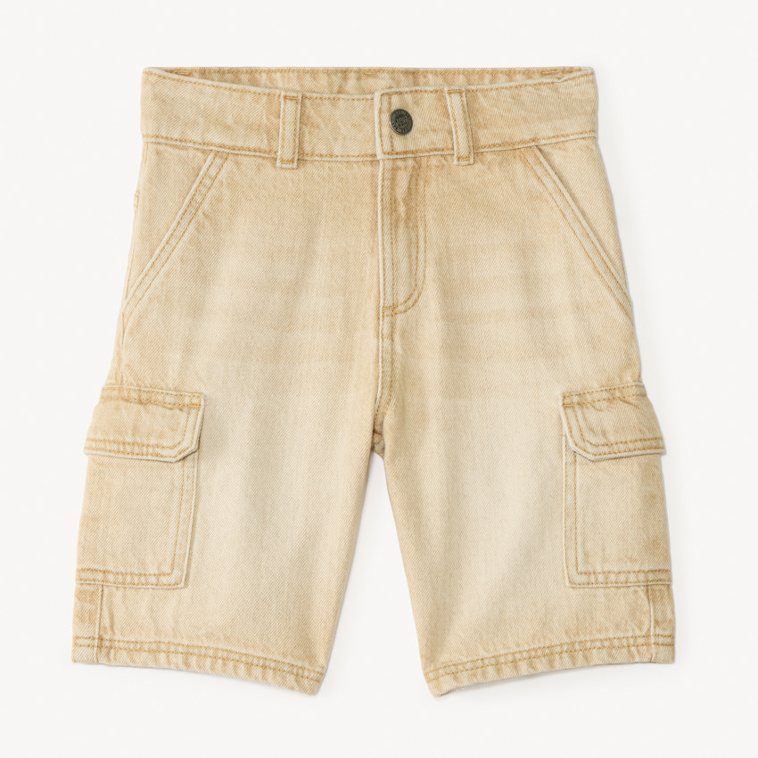 Bermuda style cargo en denim garçon 