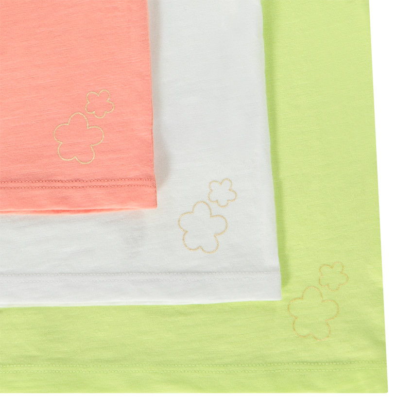 Lot de 3 t-shirts unis en jersey slub pour bébé fille 