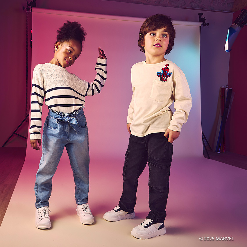 Jeans paperbag met strikceintuur voor meisje 