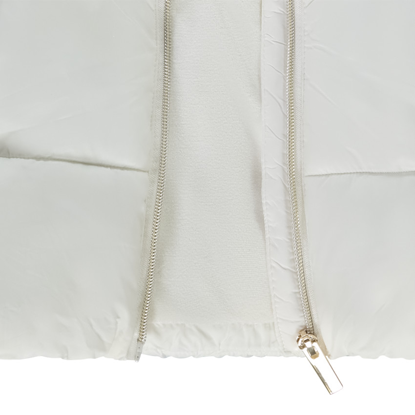 Lange donsjas met kap van stof voor meisjes 