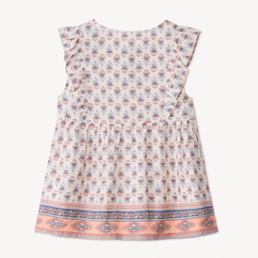 Tuniek met korte mouwen en bloemenprint voor meisjes 