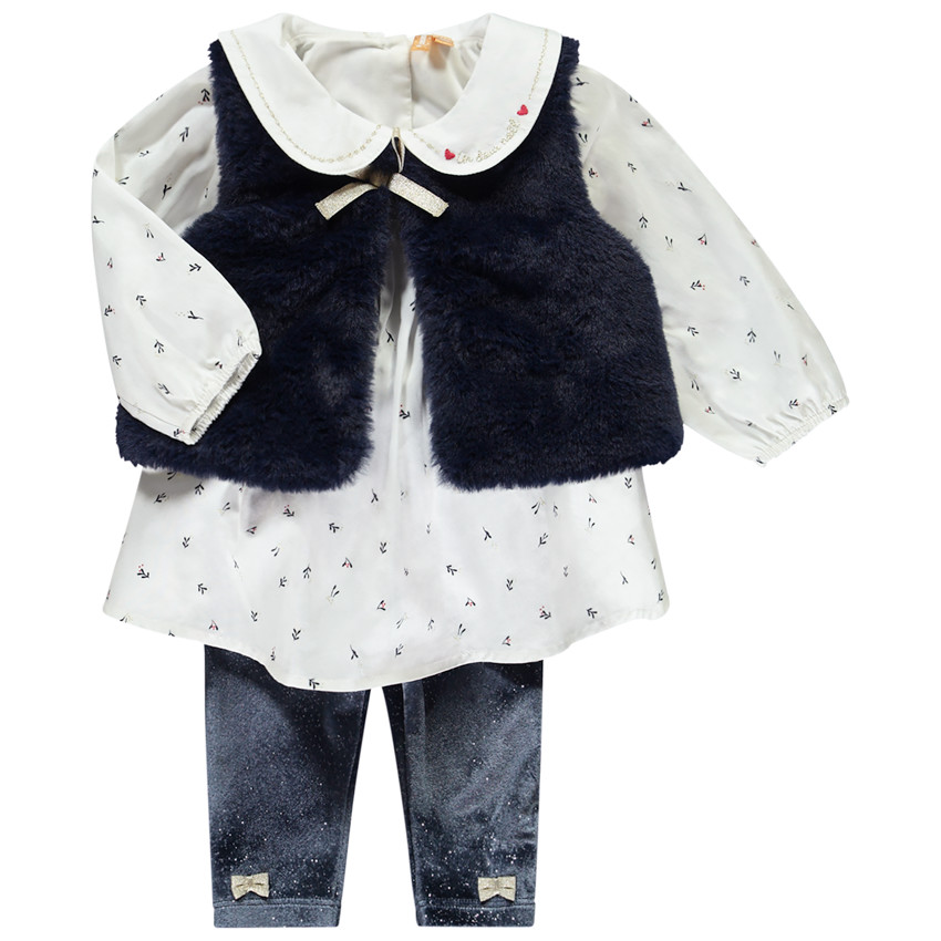 Ensemble 3 pièces de fête pour bébé fille 