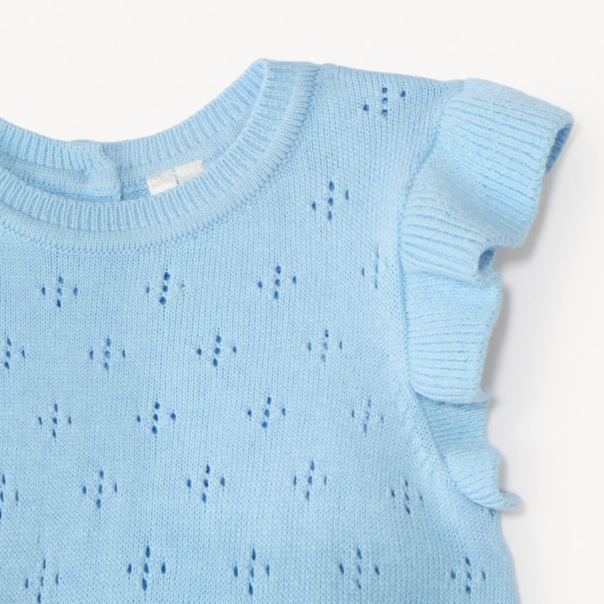 Jurk van tricot 2-in-1 met blauwe bessenprint voor babymeisjes 