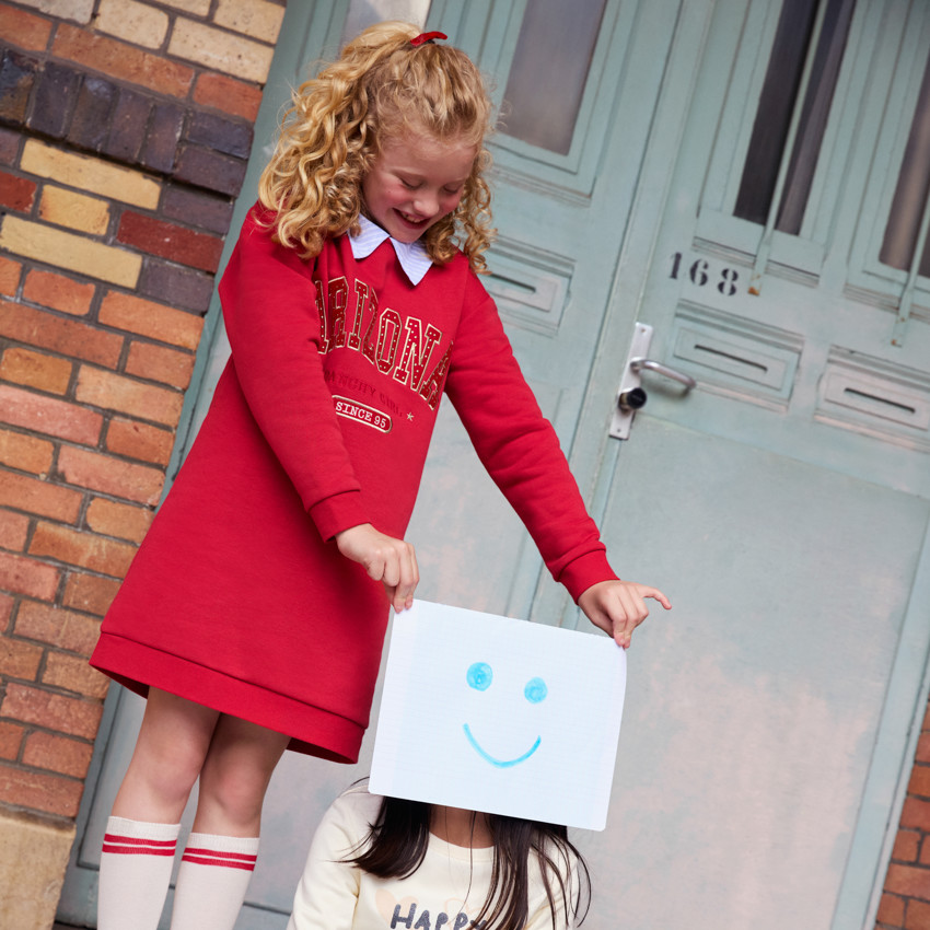 Fantasiejurk van fleece met hemdkraag voor meisjes 