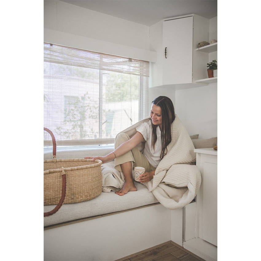 Couverture lit Teddy Oslo Gaufré Natural Pebble 100x150cm TOG 0.3 