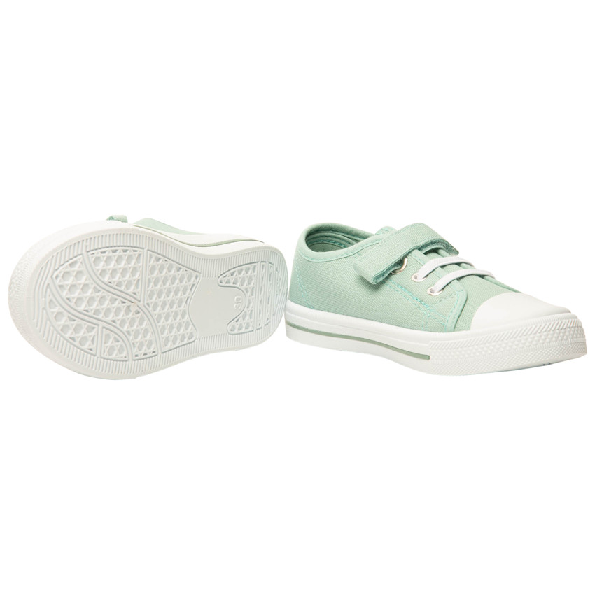 Lage sneakers van stof met elastische veters en klittenband voor baby jongen 