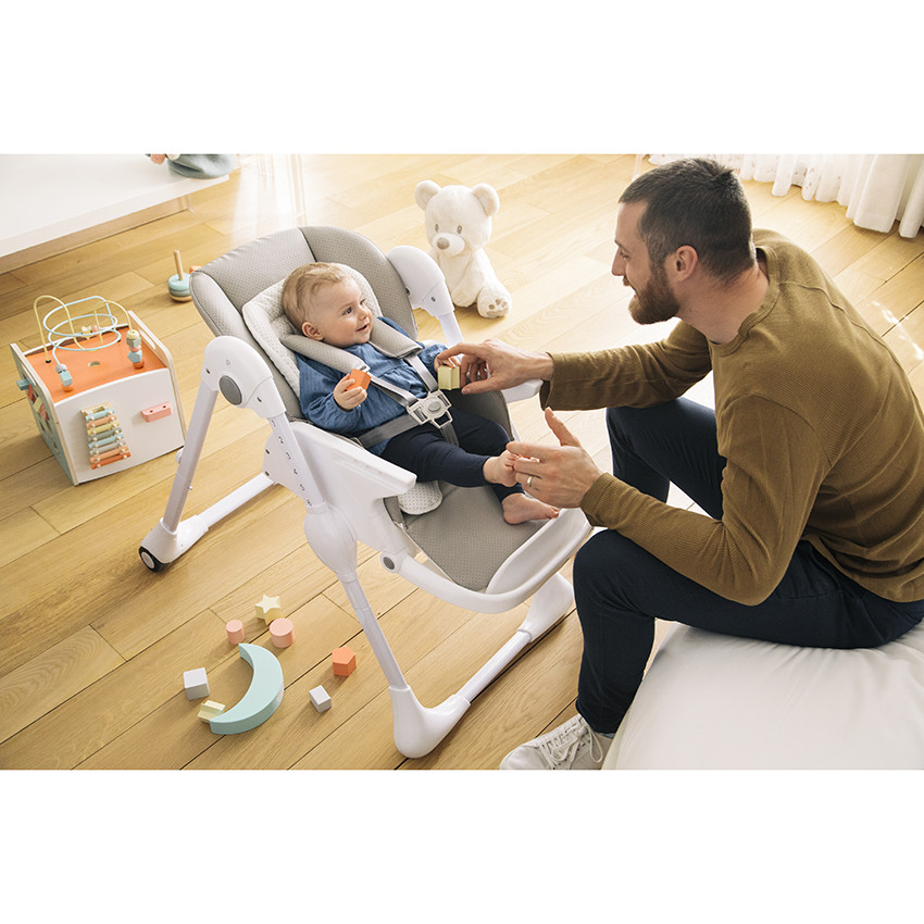 Chaise haute réglable Jude 0+ bleu 