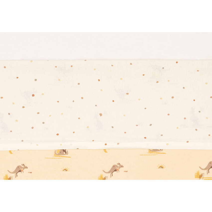 Drap-housse 150X120CM Kangaroots et Dusty Dots 