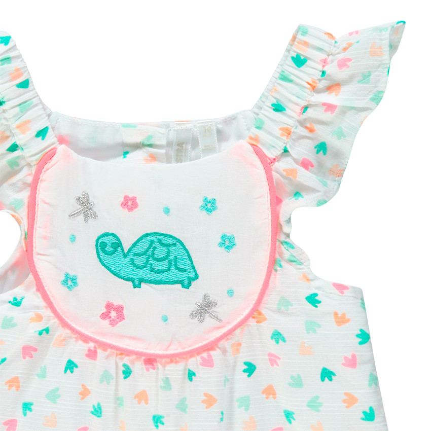 Lange jumpsuit met all-over print en geborduurde schildpad 