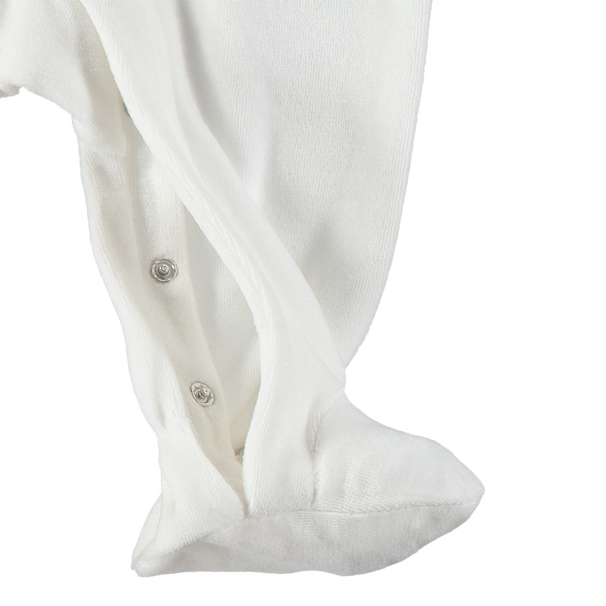 Dors-bien en velours bicolore avec détails printés et oreilles en relief 