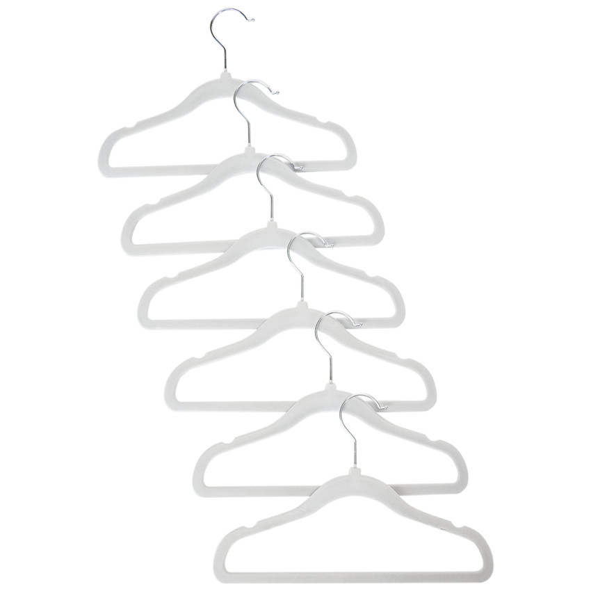 Lot de 6 cintres en velours gris 