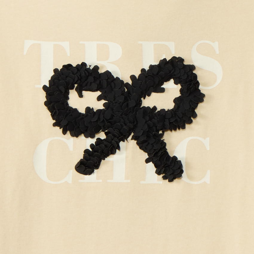 Ondertrui met coltrui en 3D bloemblaadjeknoop voor meisjes 