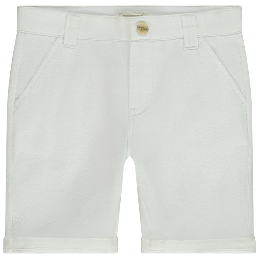 Bermuda uni en toile pour garçon 