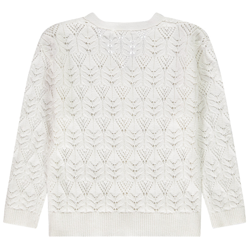 Gilet en tricot ajouré pour fille 